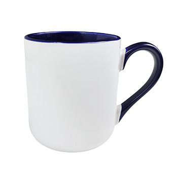 Kubek do sublimacji kawowy z kolorowym wnętrzem i uchem - większy